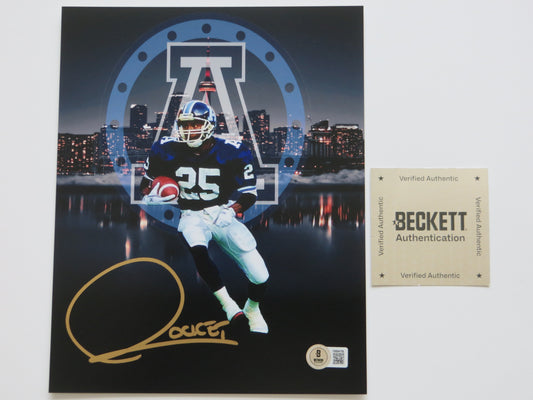 RAGHIB ROCKET ISMAIL TORONTO ARGONAUTS SIGNED 8x10 PHOTO Skyline BAS COA