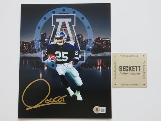 RAGHIB ROCKET ISMAIL TORONTO ARGONAUTS SIGNED 8x10 PHOTO Skyline BAS COA