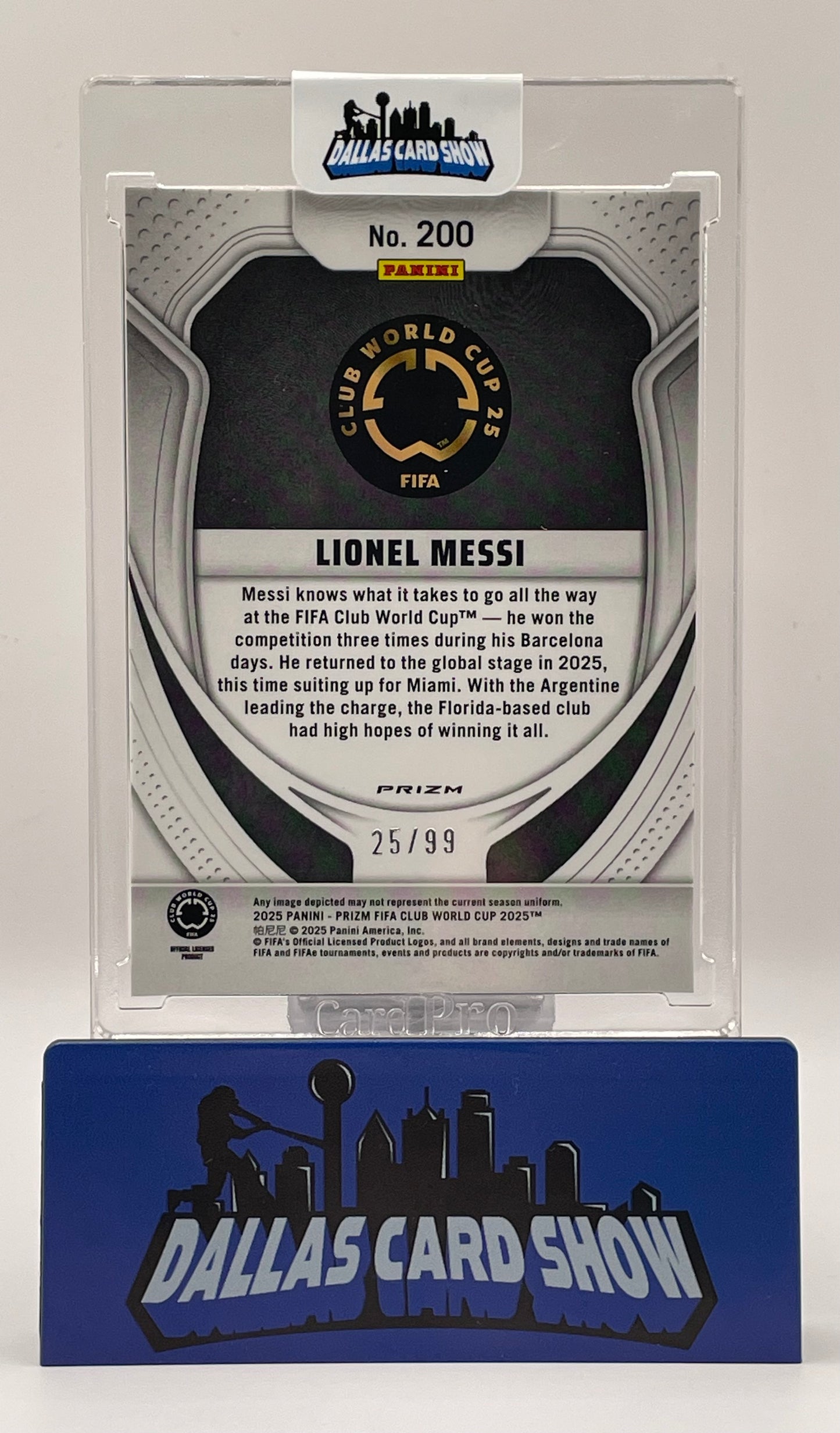 2025 Panini Prizm FIFA Club World Cup #200 Lionel Messi Orange Glitter /99