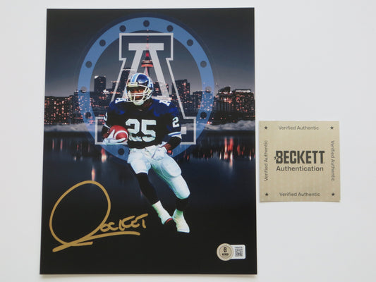 RAGHIB ROCKET ISMAIL TORONTO ARGONAUTS SIGNED 8x10 PHOTO Skyline BAS COA