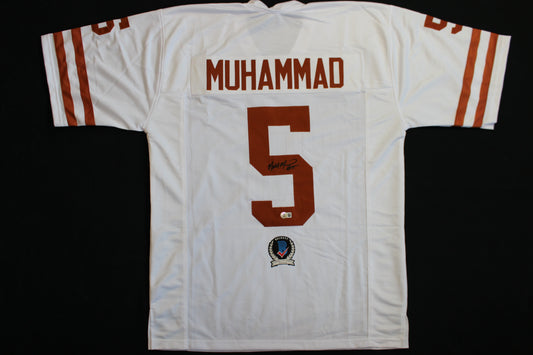 MALIK MUHAMMAD TEXAS LONGHORNS SIGNED HOME FOOTBALL JERSEY BAS