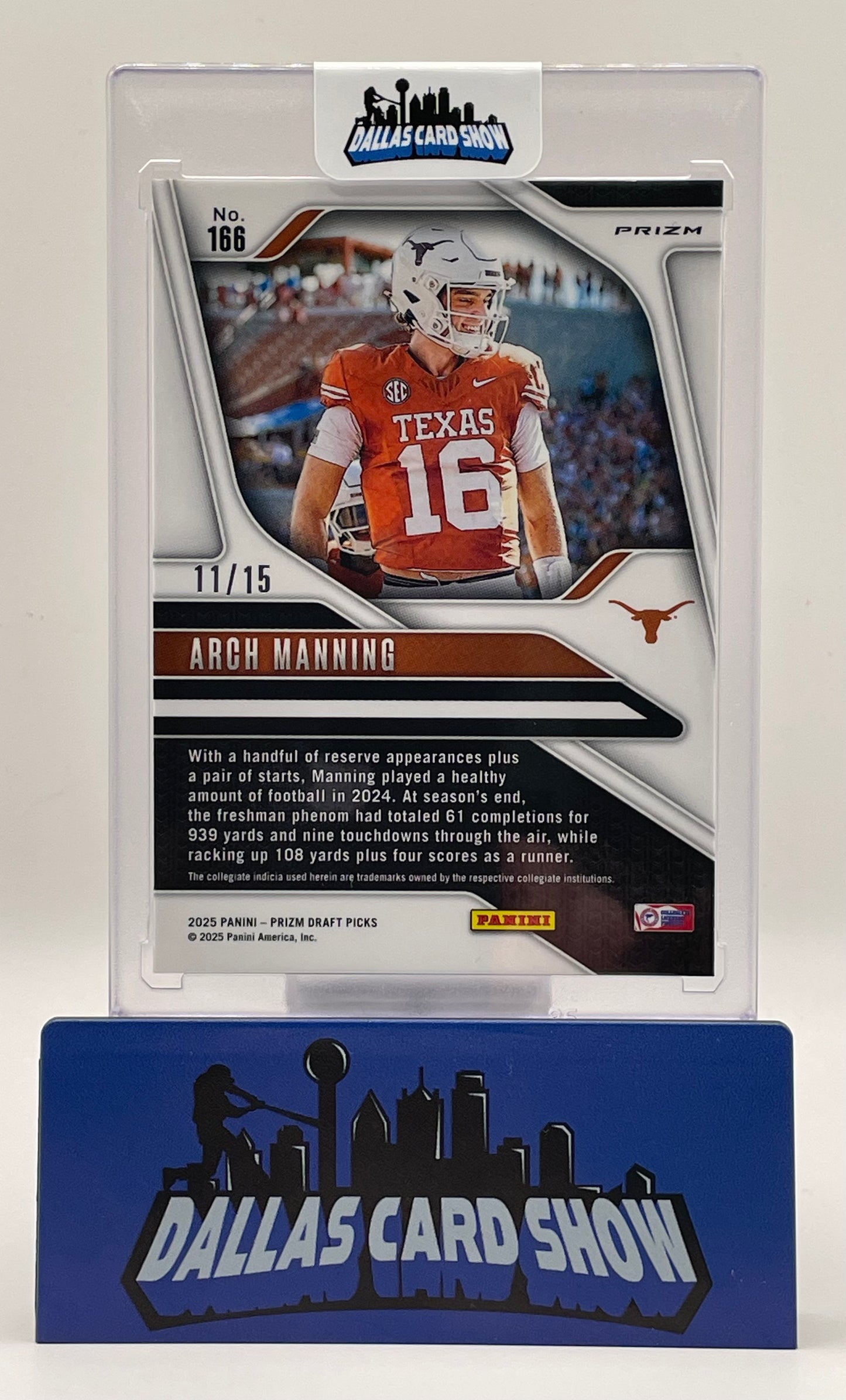 2025 Panini Prizm Draft Picks #166 Aarch Manning Gold Shimmer /15
