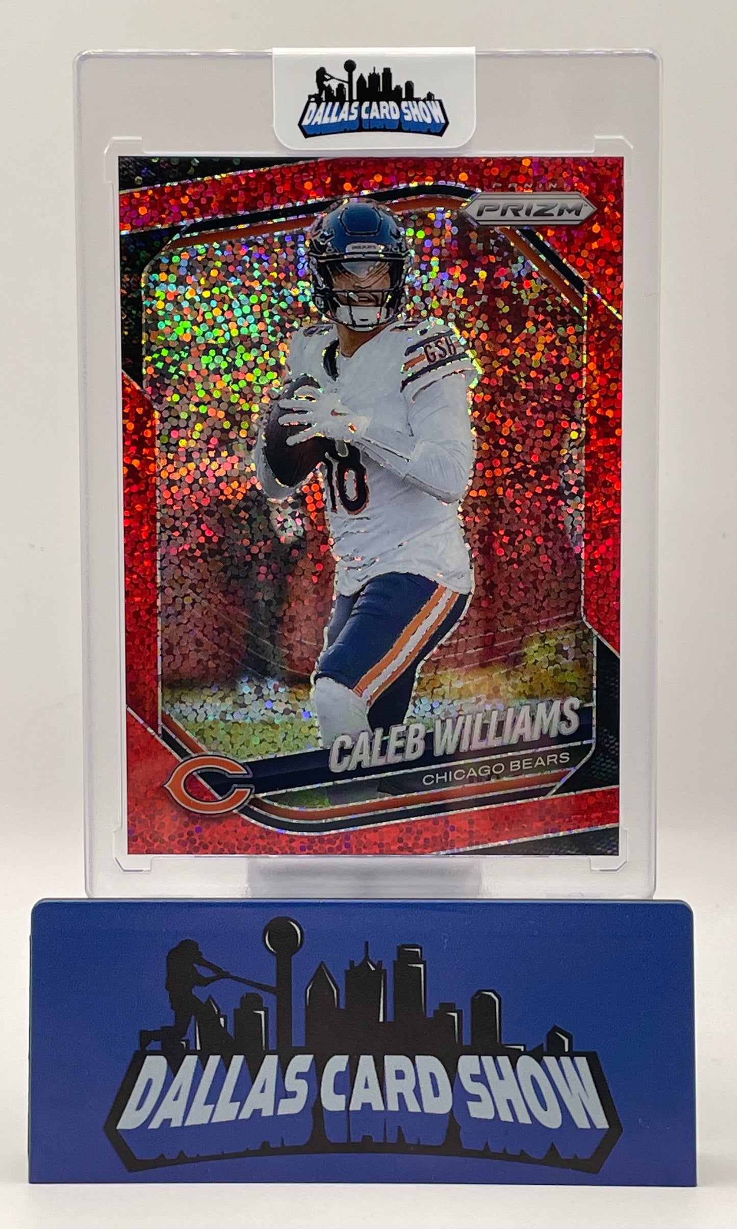 2025 Panini Prizm #124 Caleb Williams Red Sparkle SSP