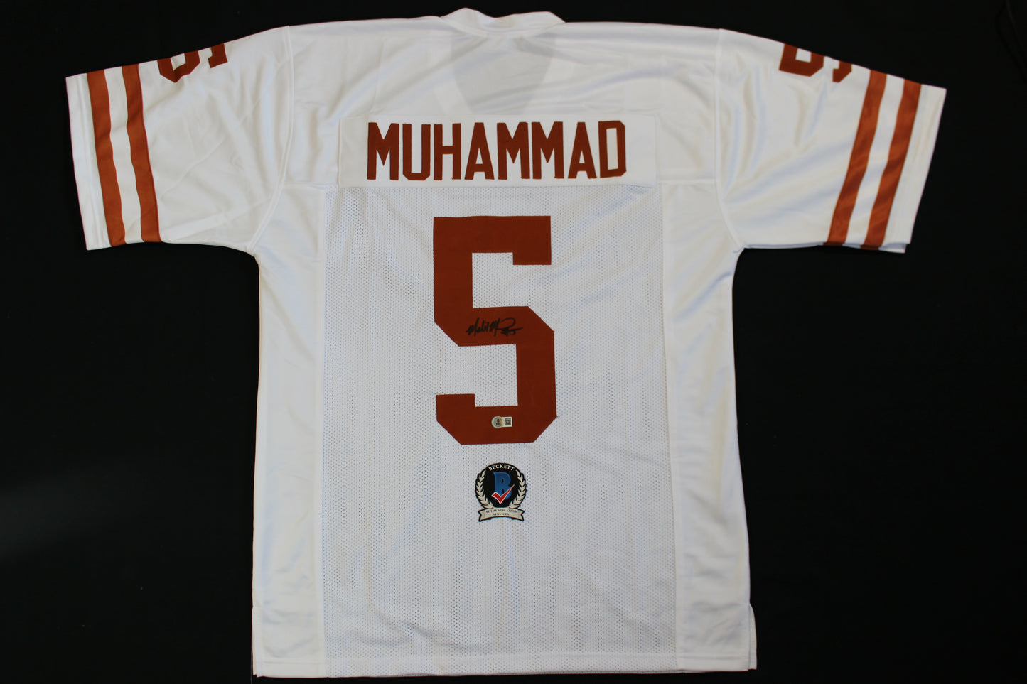 MALIK MUHAMMAD TEXAS LONGHORNS SIGNED HOME FOOTBALL JERSEY BAS