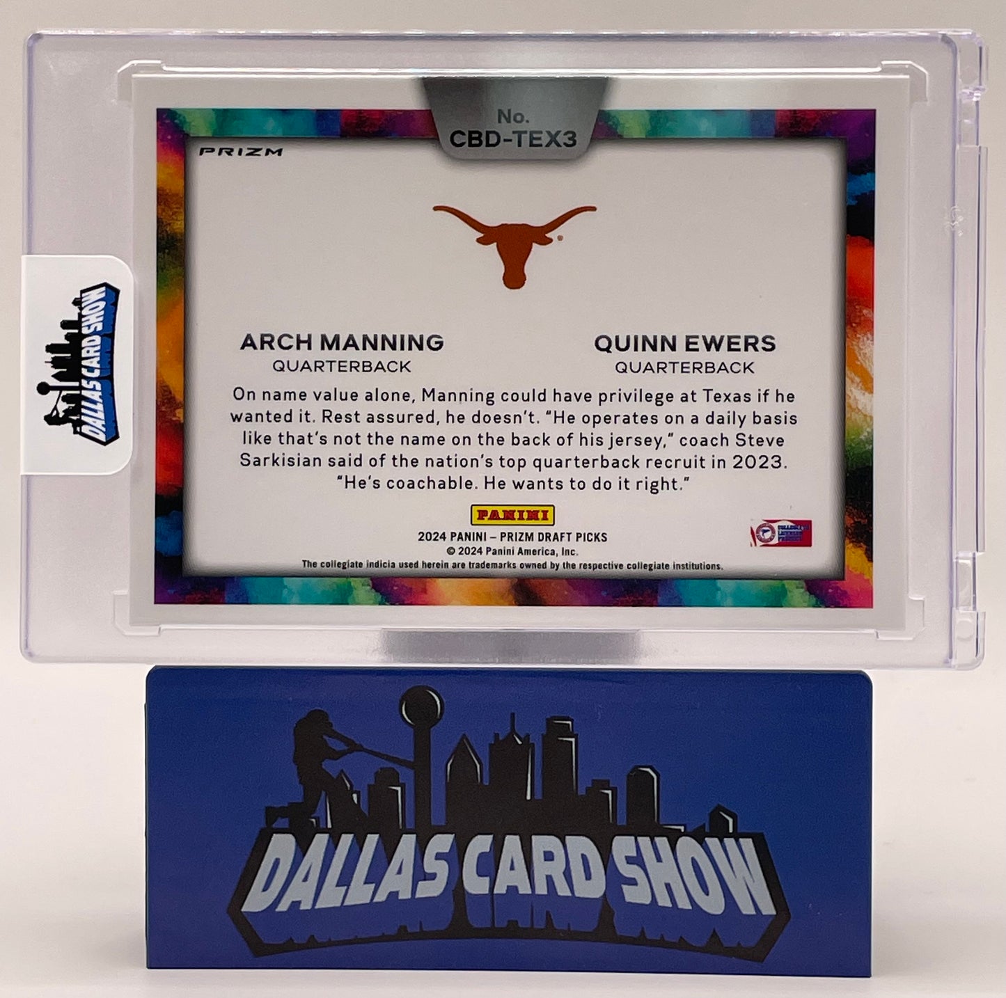 2024 Panini Prizm Draft Picks #CBD-TEX3 Arch Manning, Quinn Ewers White Color Blast