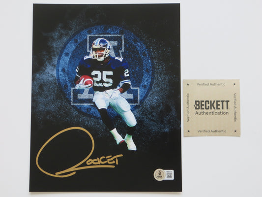 RAGHIB ROCKET ISMAIL TORONTO ARGONAUTS SIGNED 8x10 Custom Edit Logo PHOTO BAS