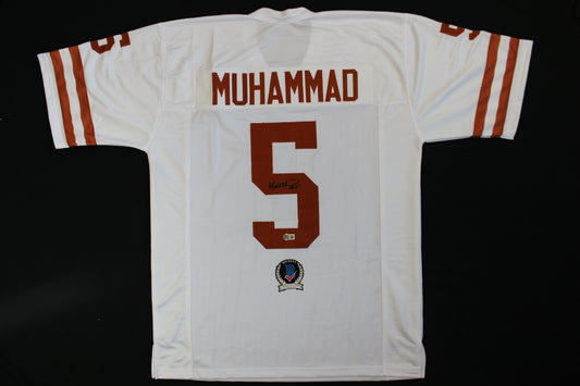 MALIK MUHAMMAD TEXAS LONGHORNS SIGNED HOME FOOTBALL JERSEY BAS