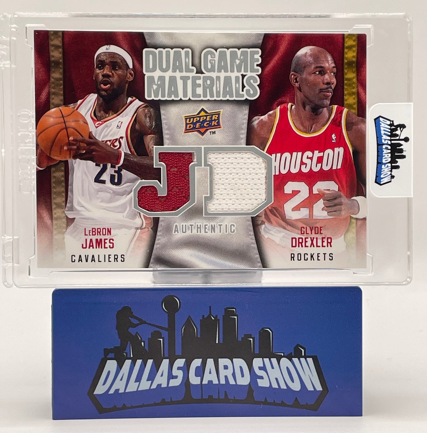 2009-10 Upper Deck #DG-JD Lebron James, Clyde Drexler Dual Game Materials
