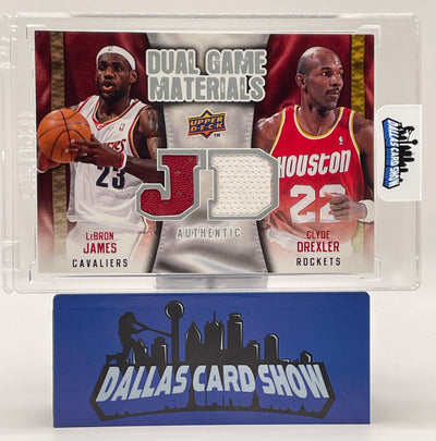 2009-10 Upper Deck #DG-JD Lebron James, Clyde Drexler Dual Game Materials