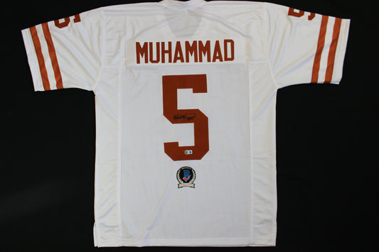 MALIK MUHAMMAD TEXAS LONGHORNS SIGNED HOME FOOTBALL JERSEY BAS