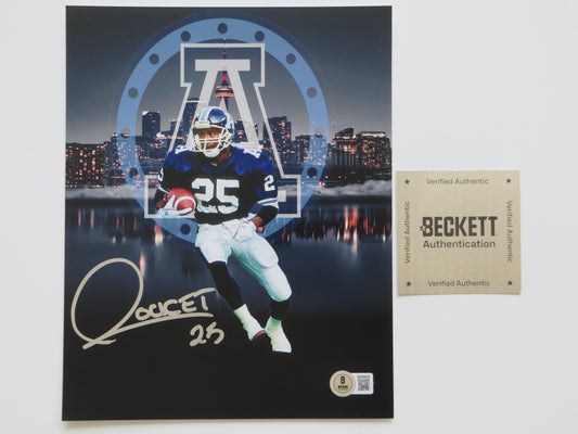 RAGHIB ROCKET ISMAIL TORONTO ARGONAUTS SIGNED 8x10 PHOTO CN Tower BAS
