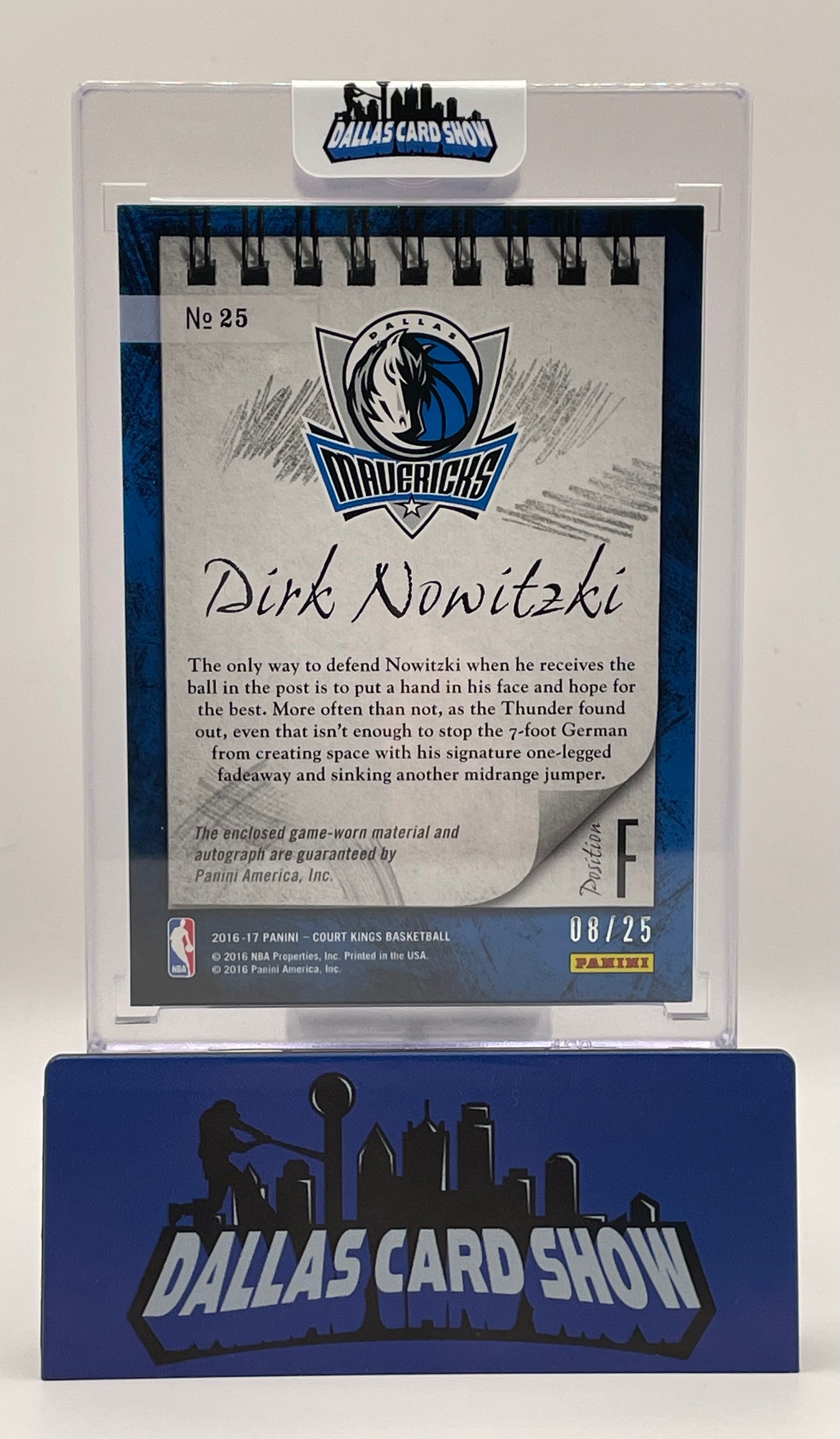 2016-17 Panini Court Kings #25 Dirk Nowitzki Sketches & Swatches Autogragh /25