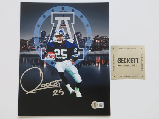 RAGHIB ROCKET ISMAIL TORONTO ARGONAUTS SIGNED 8x10 PHOTO CN Tower BAS