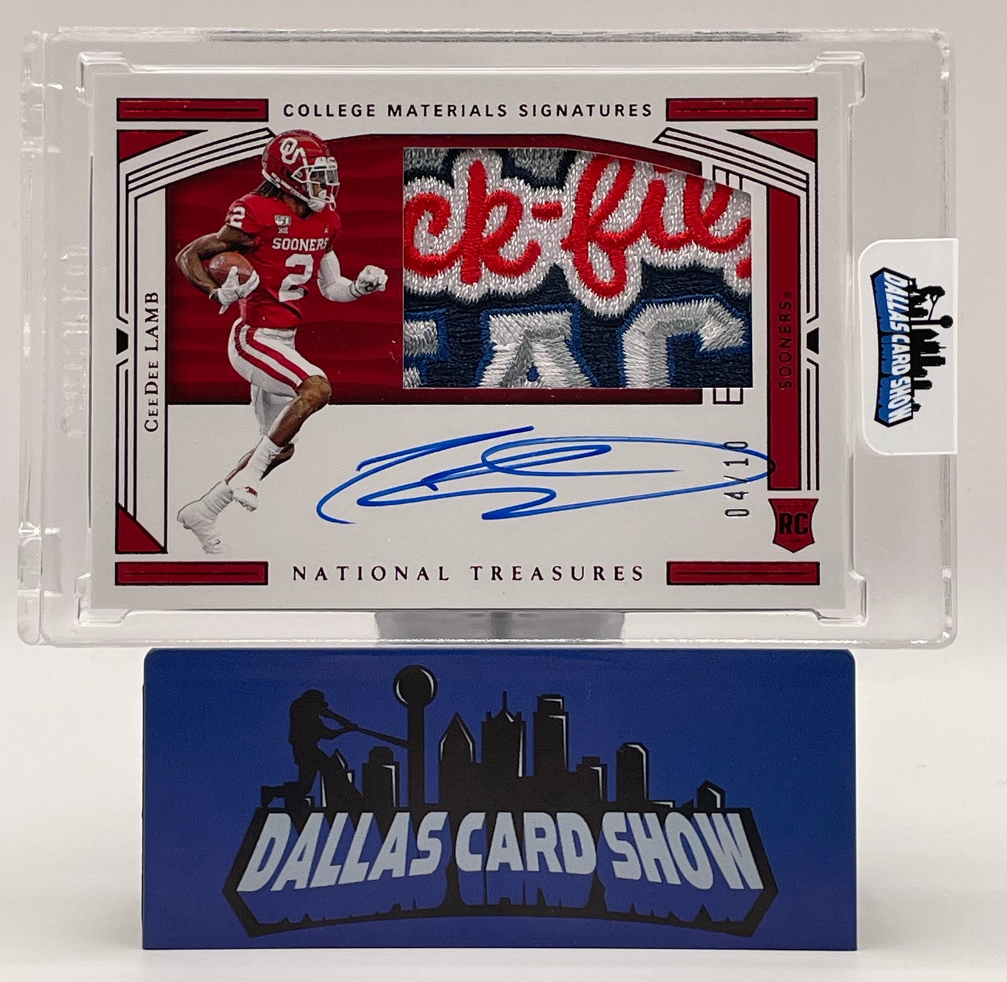 2020 National Treasure Collegiate #105 Ceedee Lamb Chick Fil A Rookie Patch Autograph /10