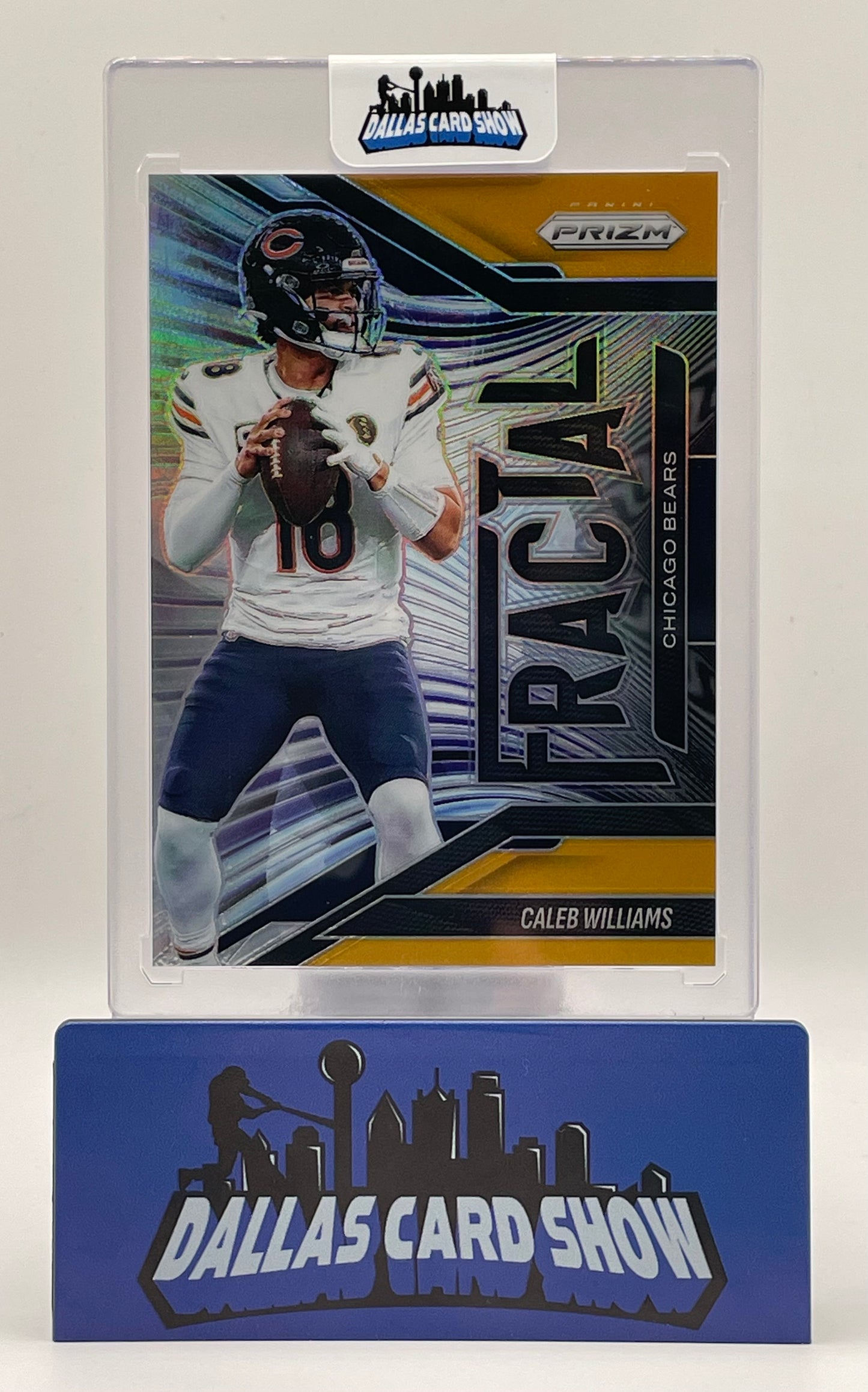 2025 Panini Prizm #4 Caleb Williams Gold Fractal /10 Chicago Bears