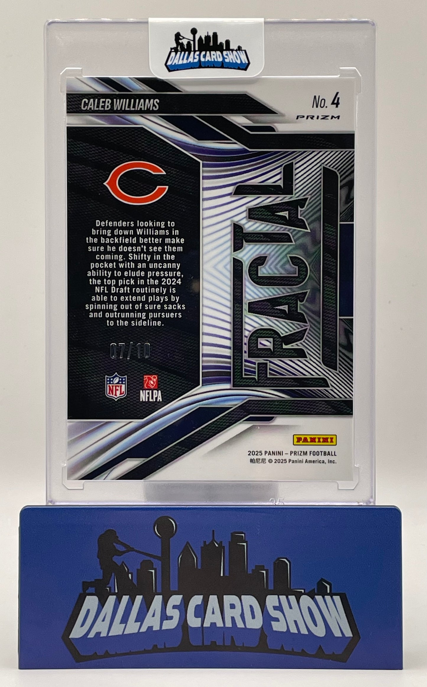 2025 Panini Prizm #4 Caleb Williams Gold Fractal /10 Chicago Bears