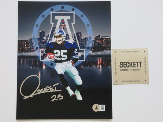 RAGHIB ROCKET ISMAIL TORONTO ARGONAUTS SIGNED 8x10 PHOTO CN Tower BAS
