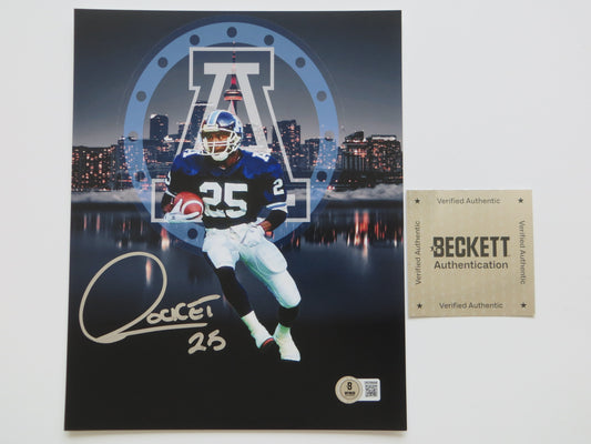 RAGHIB ROCKET ISMAIL TORONTO ARGONAUTS SIGNED 8x10 PHOTO CN Tower BAS