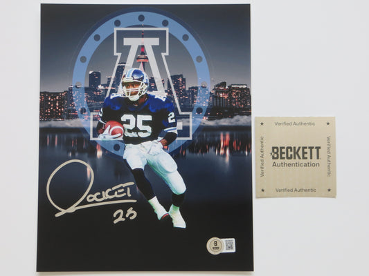 RAGHIB ROCKET ISMAIL TORONTO ARGONAUTS SIGNED 8x10 PHOTO CN Tower BAS