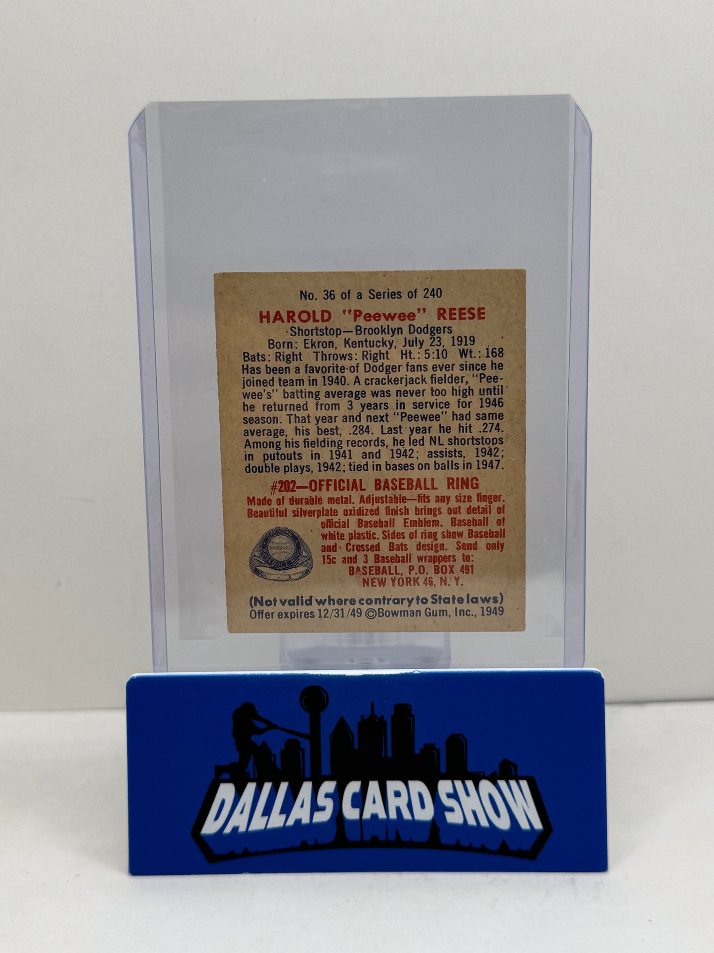 1949 Bowman Harol "Peewee" Reese #36