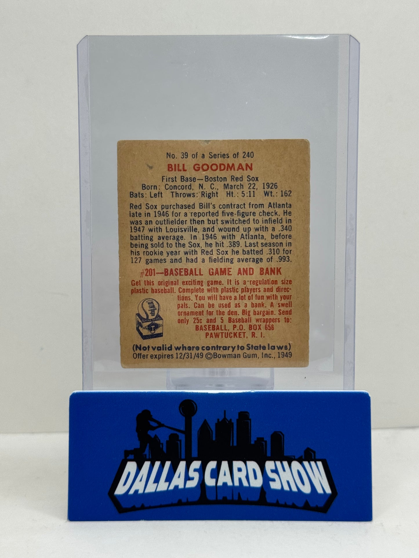 1949 Bowman Bill Goodman #39