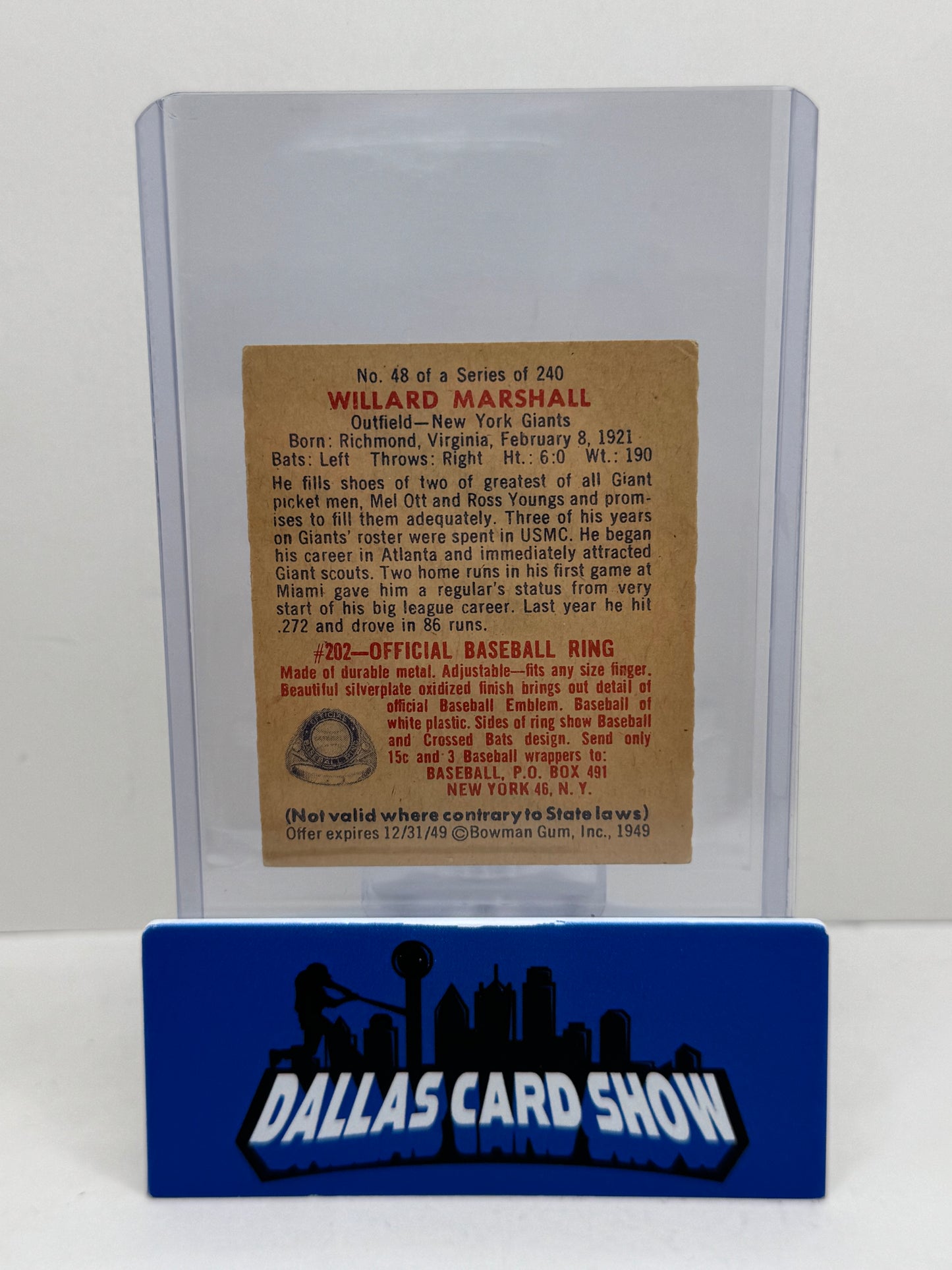 1949 Bowman Willard Marshall #48