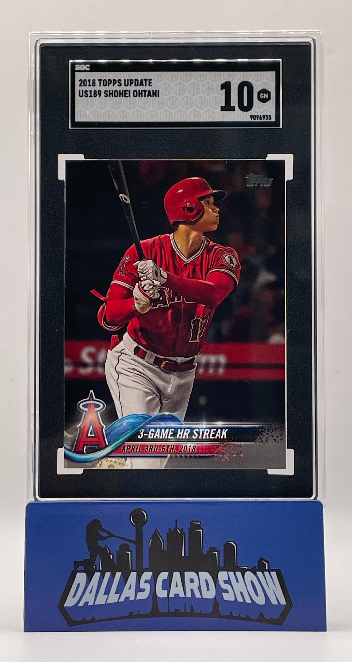 2018 Topps Update #US189 Shohei Ohtani 3-Game HR Streak SGC 10