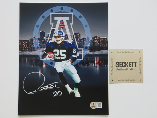 RAGHIB ROCKET ISMAIL TORONTO ARGONAUTS SIGNED 8x10 PHOTO CN Tower BAS