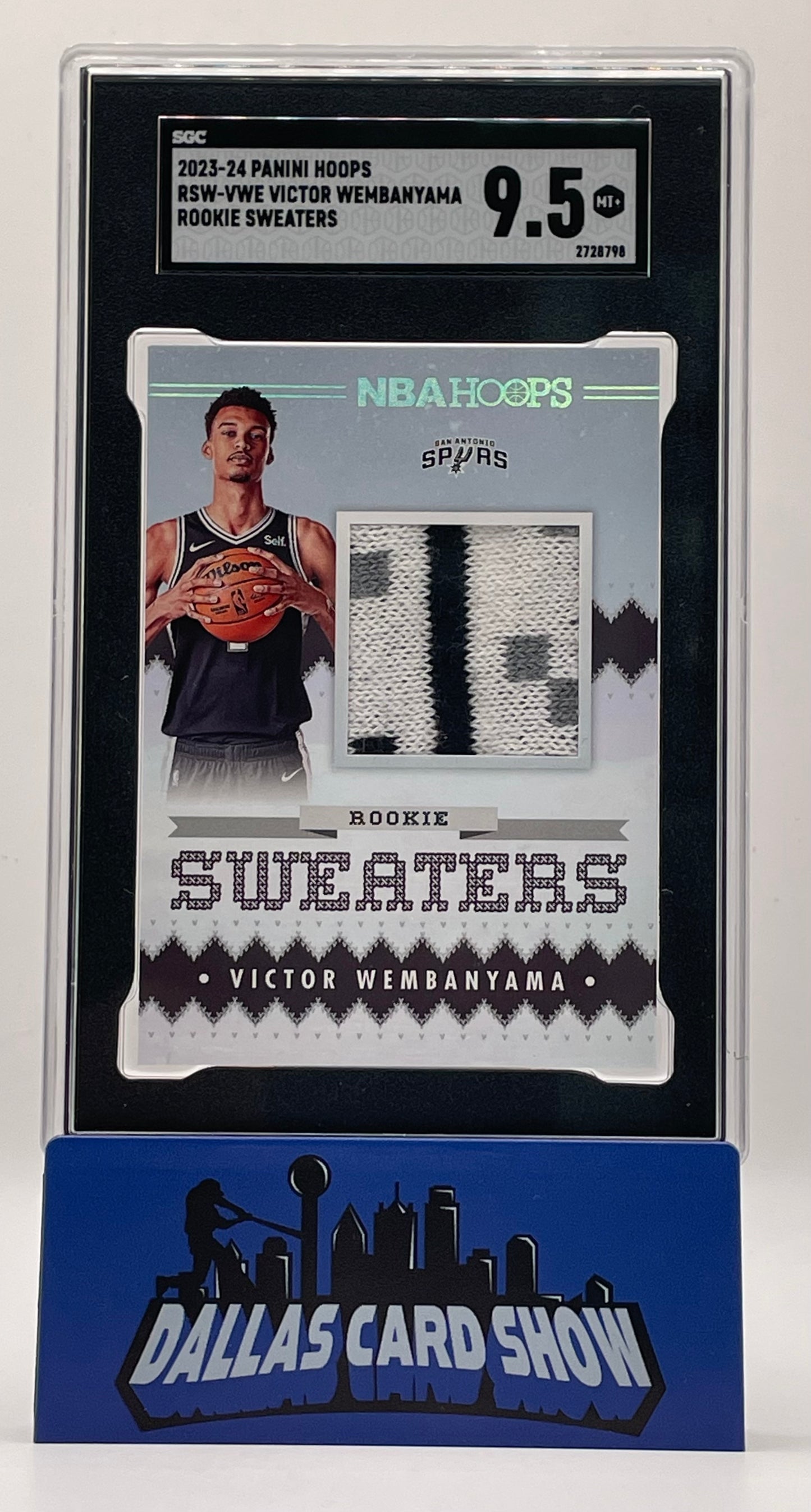 2023-24 Panini Hoops #RSW-VWE Victor Wembanyama Rookie Sweaters SGC 9.5