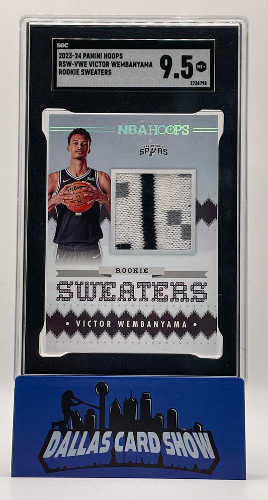 2023-24 Panini Hoops #RSW-VWE Victor Wembanyama Rookie Sweaters SGC 9.5