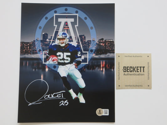 RAGHIB ROCKET ISMAIL TORONTO ARGONAUTS SIGNED 8x10 PHOTO CN Tower BAS