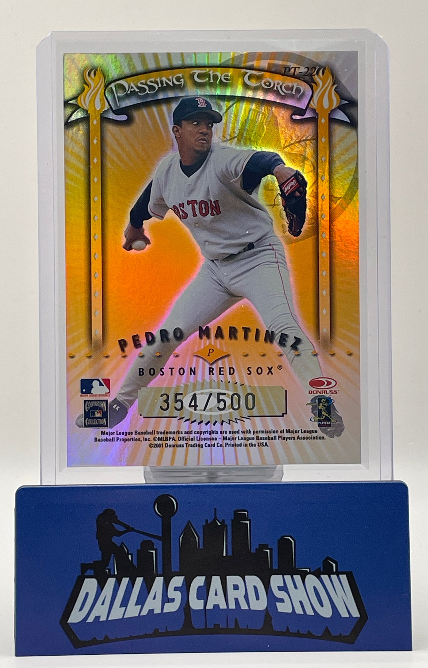 2001 Donruss Elite #PT-22 Nolan Ryan,Pedro Martinez Passing The Torch Gold /500
