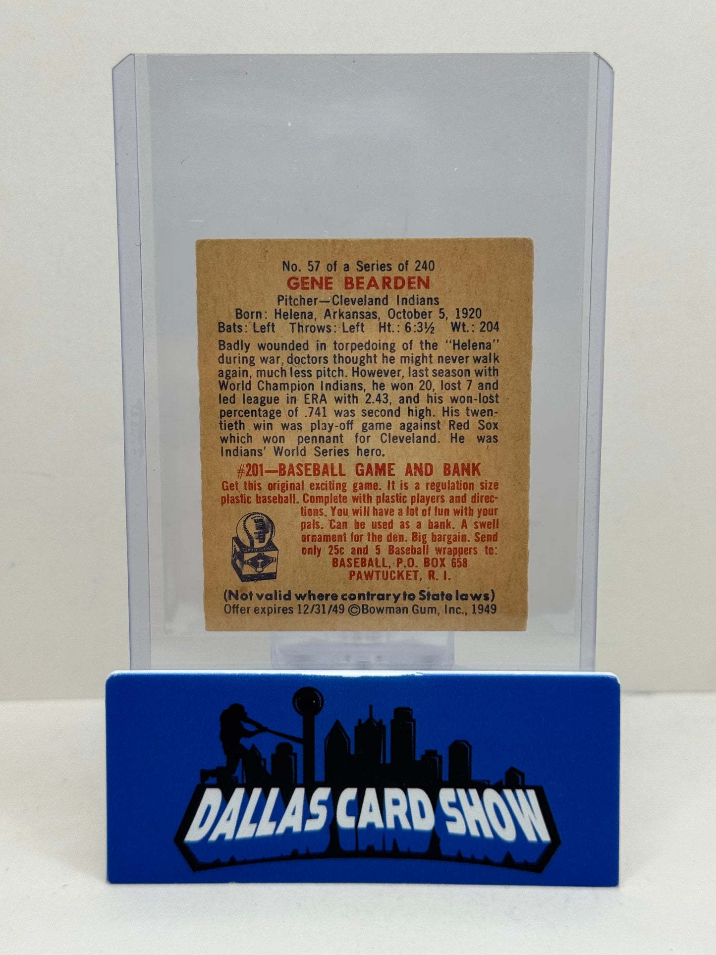 1949 Bowman Gene Bearden #57