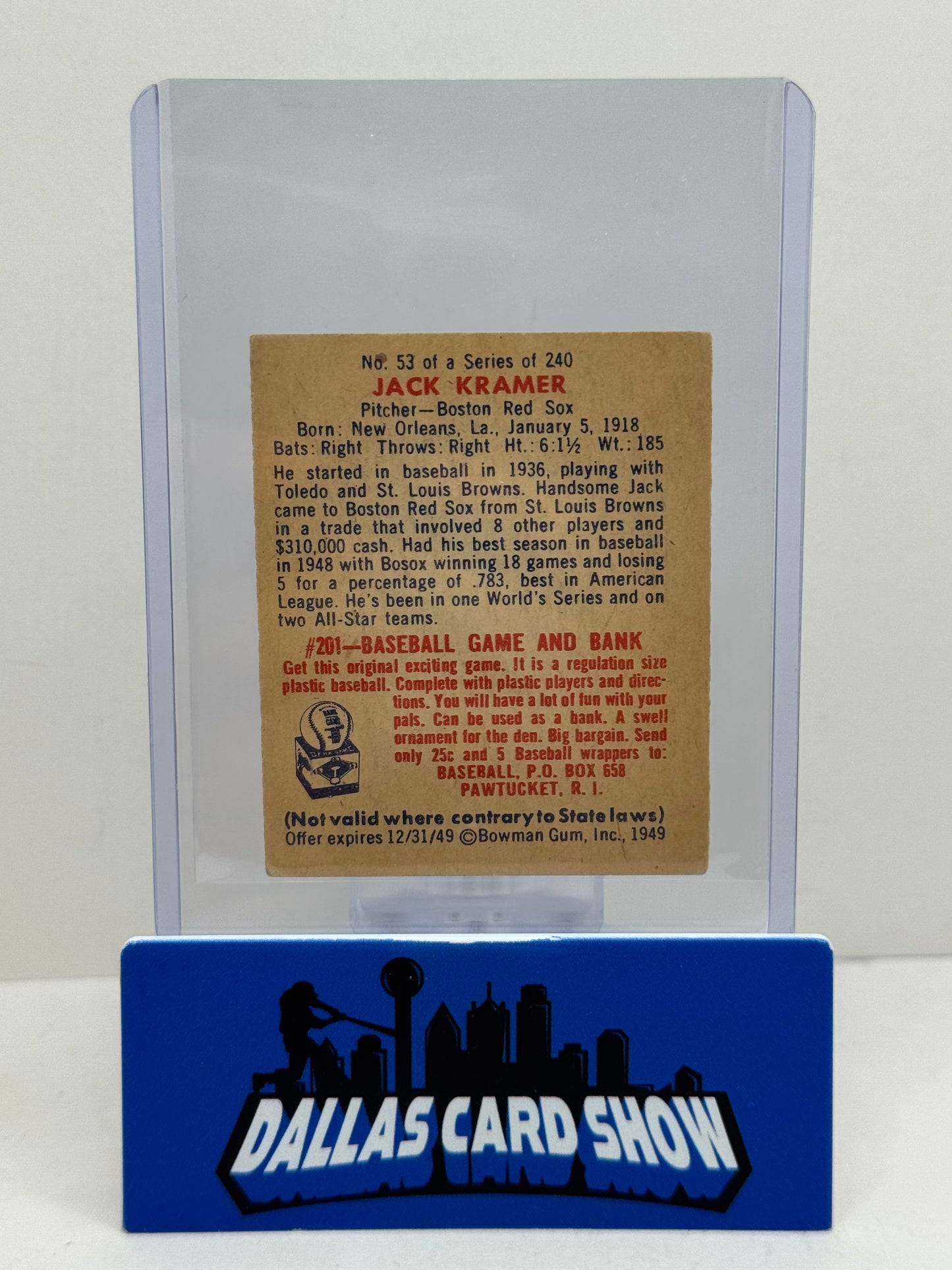 1949 Bowman Jack Kramer #53