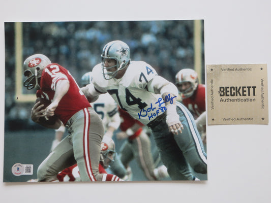 BOB LILLY DALLAS COWBOYS SIGNED 8x10 PHOTOS vs 49ers 8x10 PHOTO BAS COA