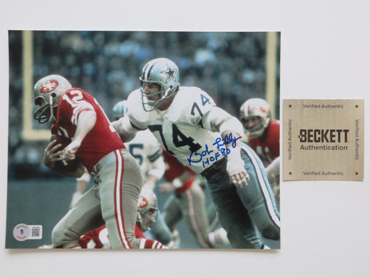 BOB LILLY DALLAS COWBOYS SIGNED 8x10 PHOTOS vs 49ers 8x10 PHOTO BAS COA