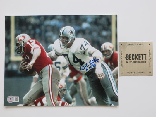 BOB LILLY DALLAS COWBOYS SIGNED 8x10 PHOTOS vs 49ers 8x10 PHOTO BAS COA