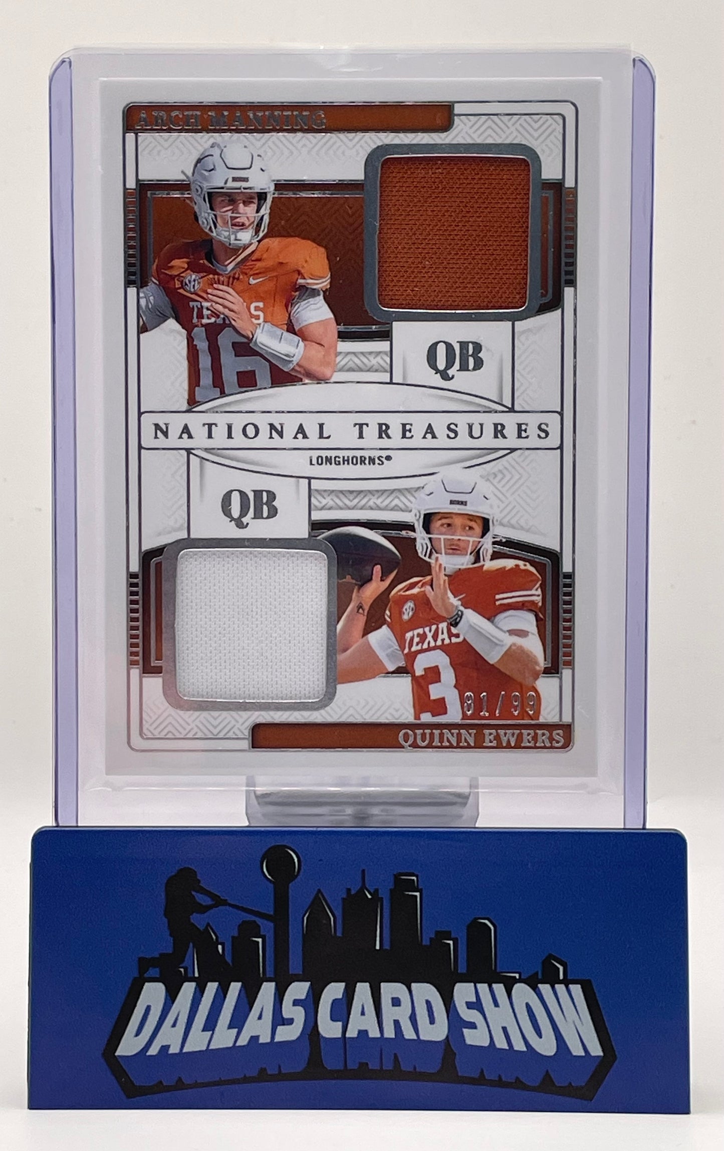 2025 National Treasure Collegiate Arch Manning,Quinn Ewers Dual Relic /99