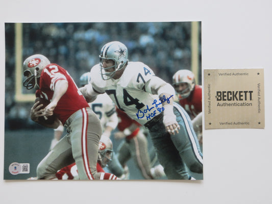 BOB LILLY DALLAS COWBOYS SIGNED 8x10 PHOTOS vs 49ers 8x10 PHOTO BAS COA