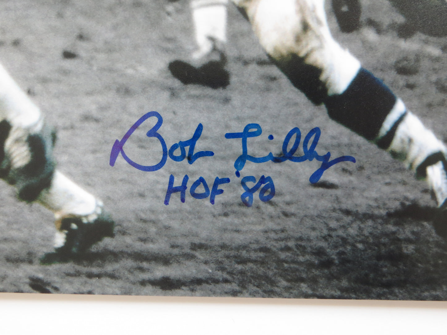 BOB LILLY DALLAS COWBOYS SIGNED 8x10 PHOTO Jim Brown w/HOF BAS