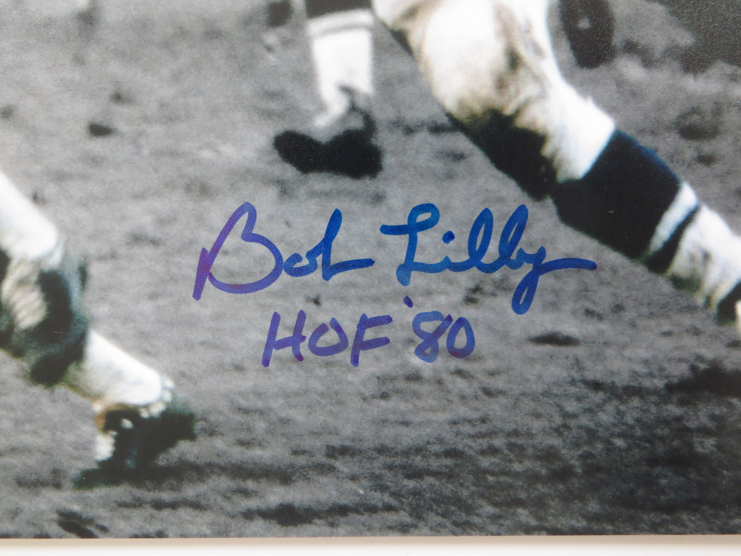 BOB LILLY DALLAS COWBOYS 8x10 PHOTO Tackling Jim Brown BAS