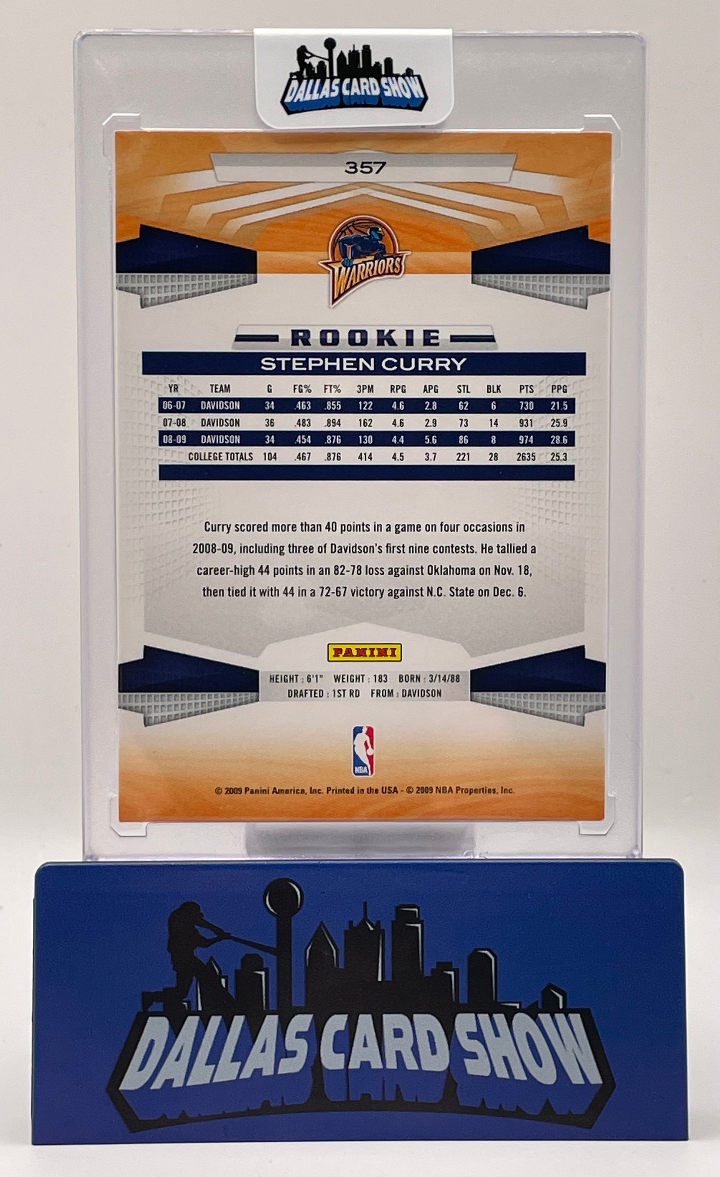 2009 Panini #357 Stephen Curry Rookie RC