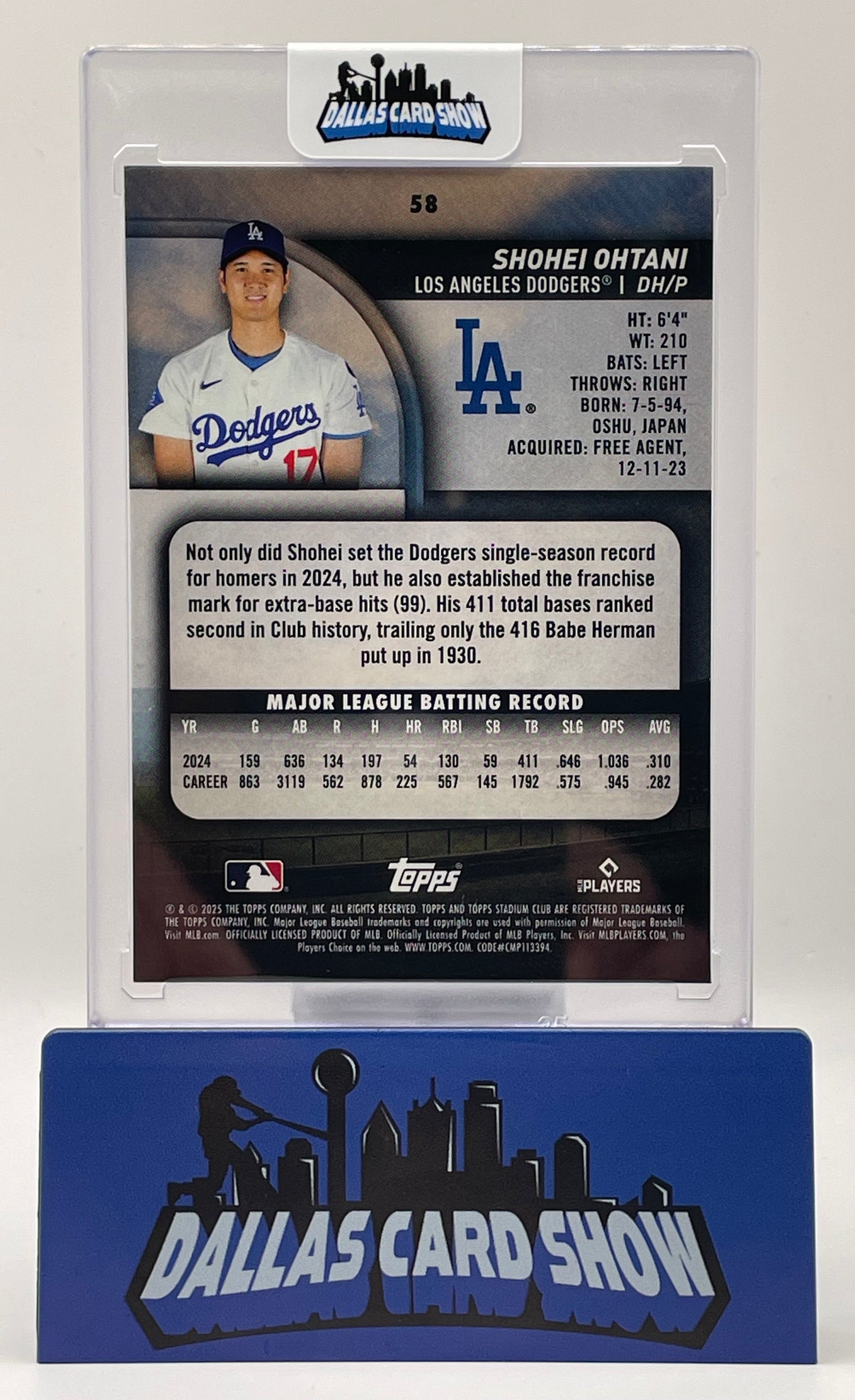 2025 Topps Stadium Club - Shohei Ohtani #58 Light Blue Foil No Name