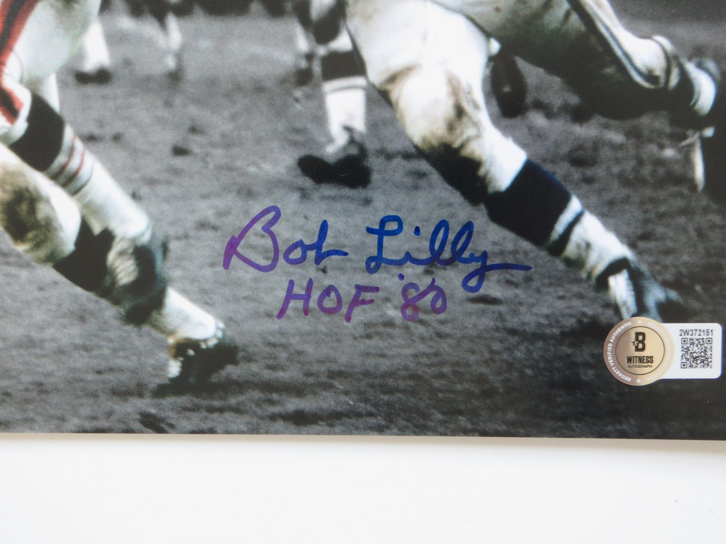BOB LILLY DALLAS COWBOYS 8x10 PHOTO Tackling Jim Brown BAS