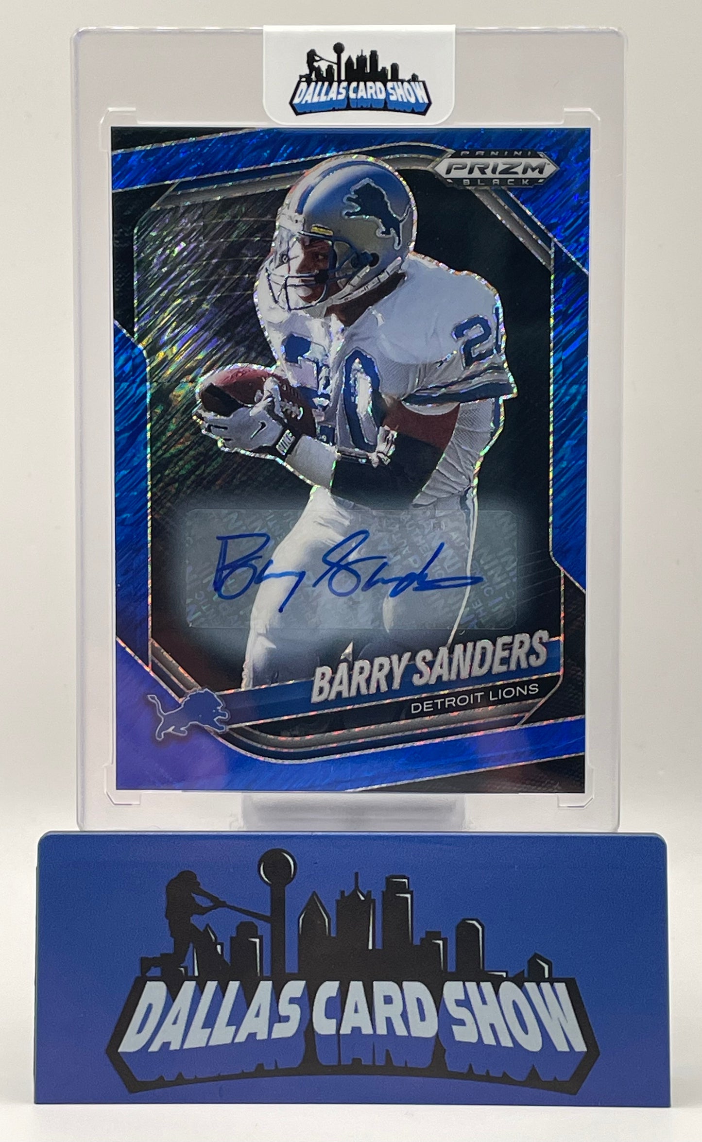 2025 Panini Prizm Black #55 Barry Sanders Blue Shimmer Autograph /15
