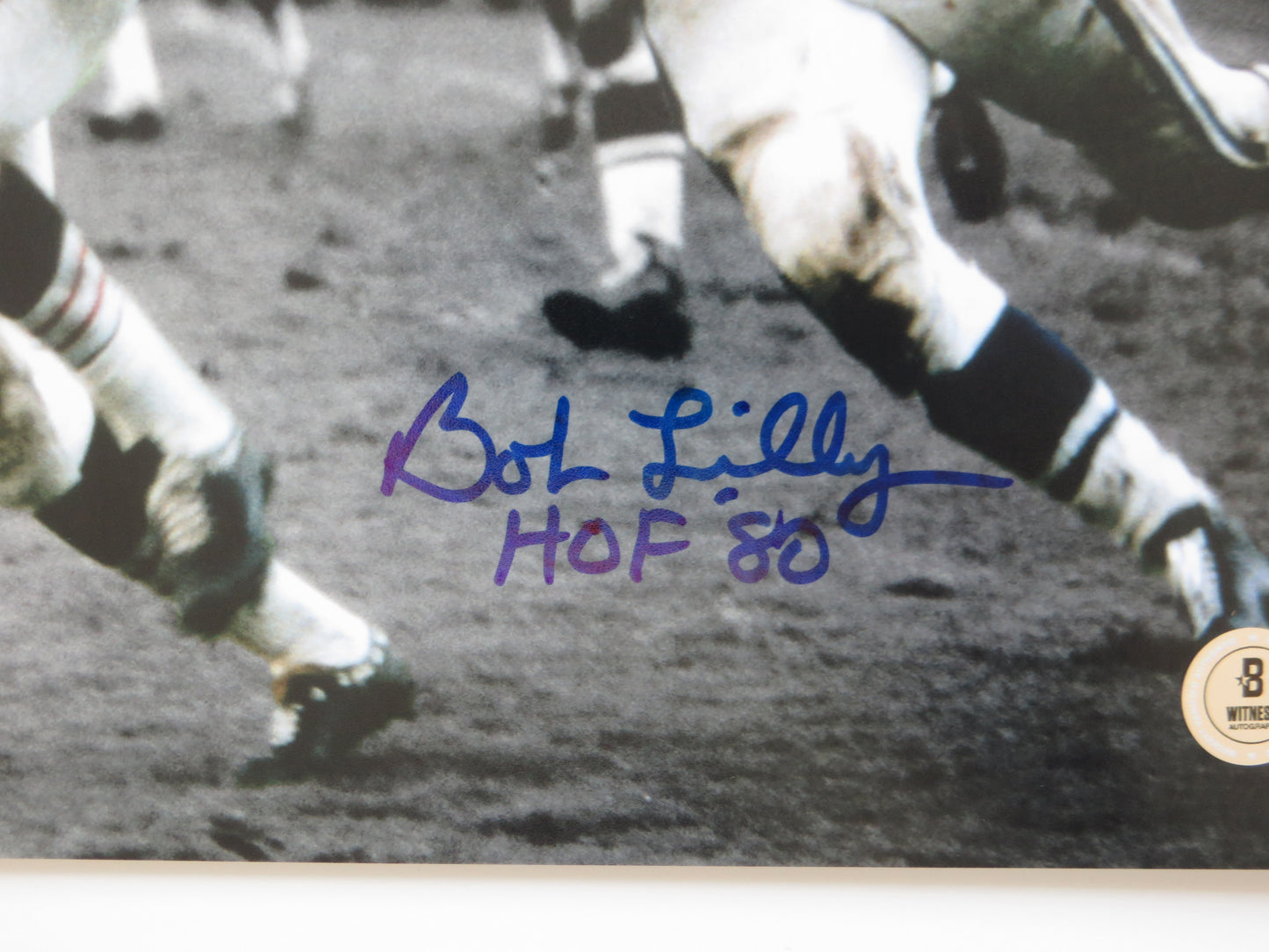 BOB LILLY DALLAS COWBOYS 8x10 PHOTO Tackling Jim Brown BAS