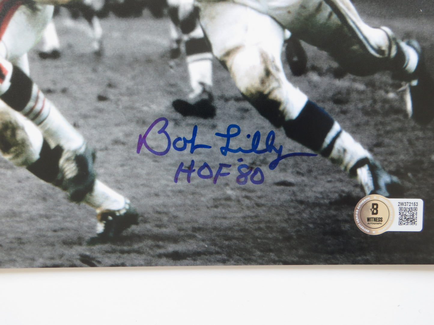 BOB LILLY DALLAS COWBOYS 8x10 PHOTO Tackling Jim Brown BAS