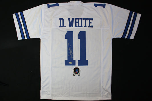 DANNY WHITE SIGNED FOOTBALL HOME JERSEY XL Dallas Cowboys BAS COA