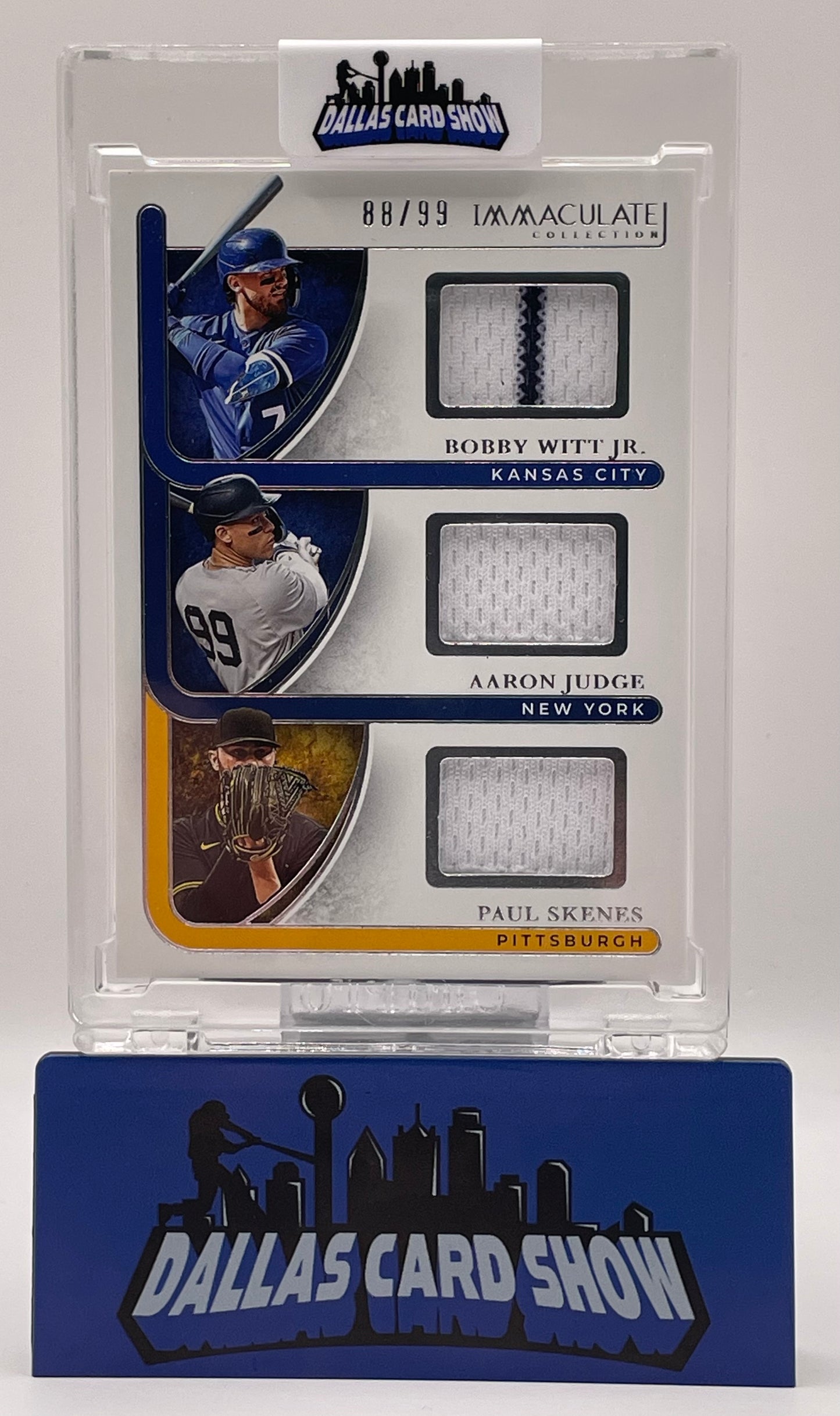 2026 Panini Immaculate #TRI-BAP Bobby Witt Jr,Aaron Judge,Paul Skenes Triple Relic /99