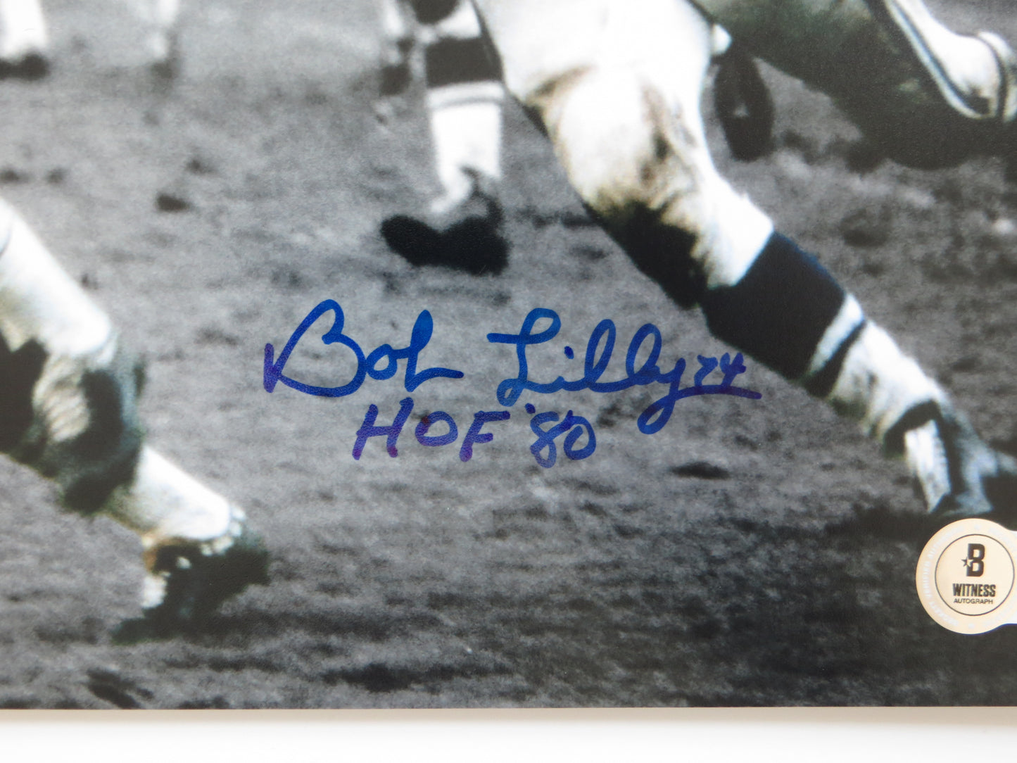 BOB LILLY DALLAS COWBOYS 8x10 PHOTO Tackling Jim Brown BAS